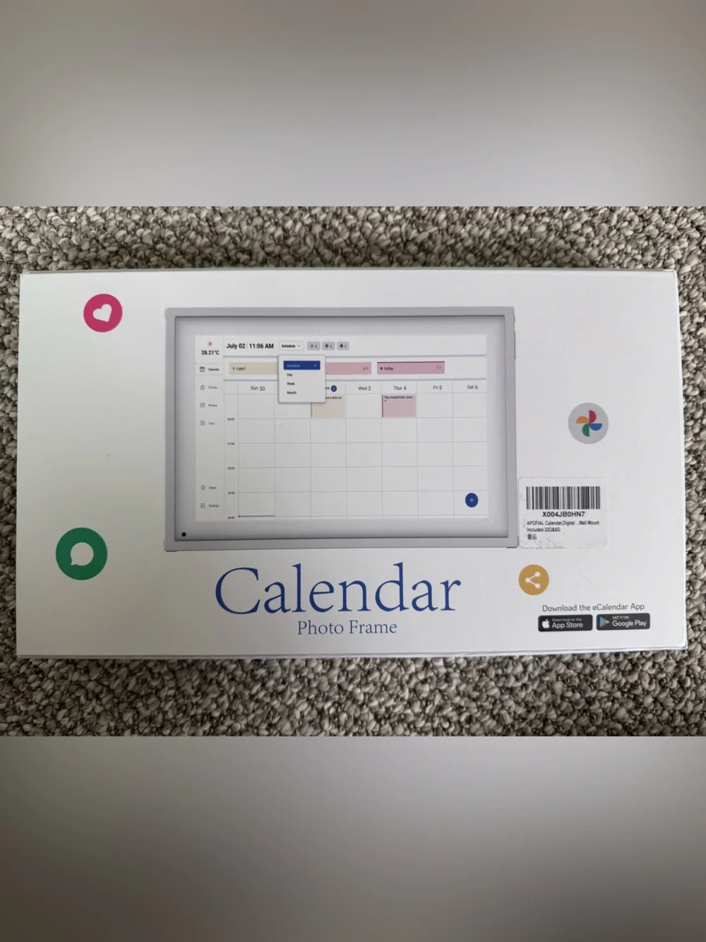 Calendar Photo Frame - Black Frame
